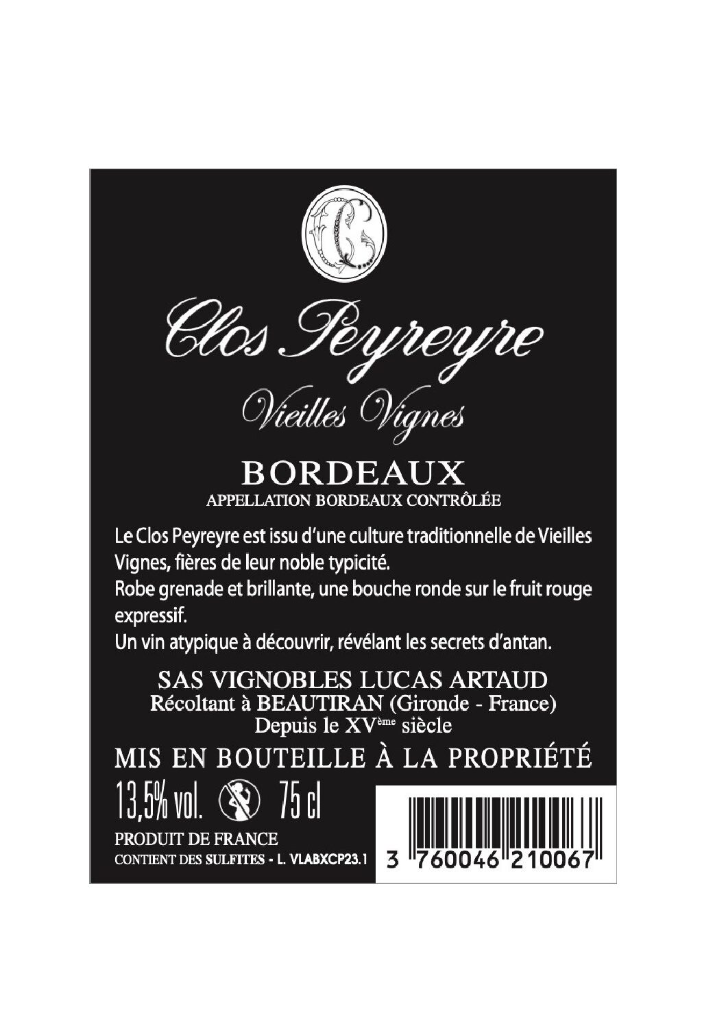 Clos Peyreyre - Bordeaux Rouge 2023 – Image 2