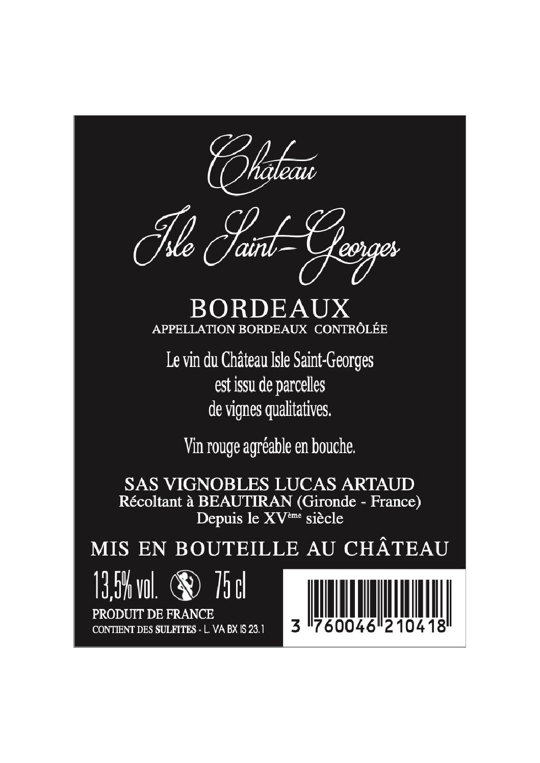 Château Isle Saint Georges - Bordeaux Rouge 2022 – Image 2